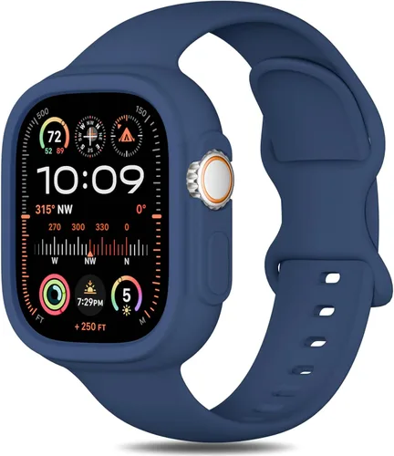 Miniatura 27 de Keebowz Funda Protectora de Silicona Compatible con Apple Watch de 38mm 40mm 41mm 42mm 44mm 45mm 46mm 49mm, Mujeres y Hombres, Correa Deportiva
