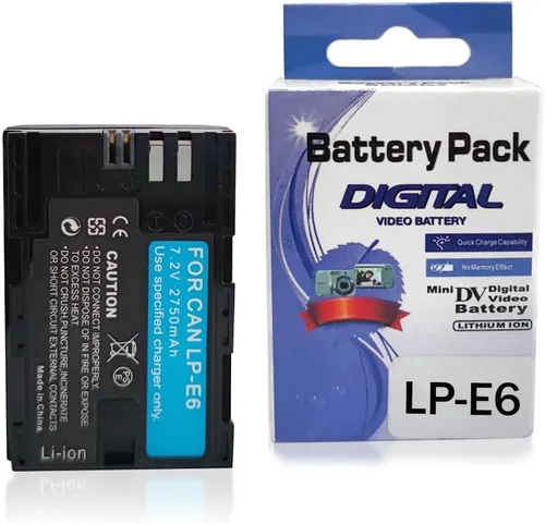 Miniatura 9 de Paquete de 2 baterías de alta capacidad LP-E6/LP-E6N/LP-E6NH de 2750 mAh para Canon EOS R Series (R,R5,R6 Mark II,R5C,R6,R6II,R7), Serie 5D