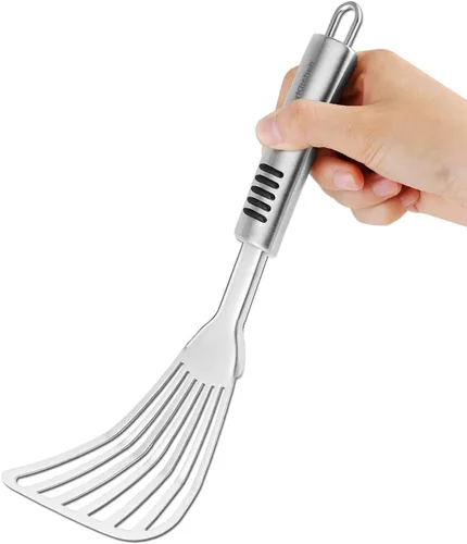 Miniatura 3 de Espátula de pescado de alta calidad, acero inoxidable resistente al óxido, mango antideslizante, ideal para asar a la parrilla, freír, girar