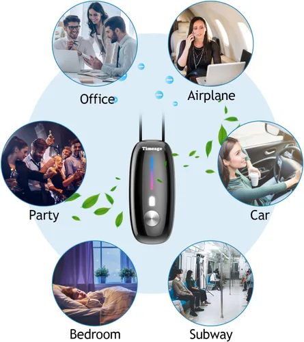 Miniatura 4 de Purificador de aire portátil, collar purificador de aire personal, mini ionizador de aire portátil que elimina polen, humo, polvo para exteriores