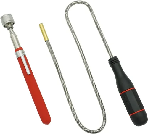 Miniatura 9 de GUTIMORE - Herramienta de recogida magnética flexible, 25 pulgadas de largo, imán doblado de serpiente, pastilla magnética flexible de 2 libras