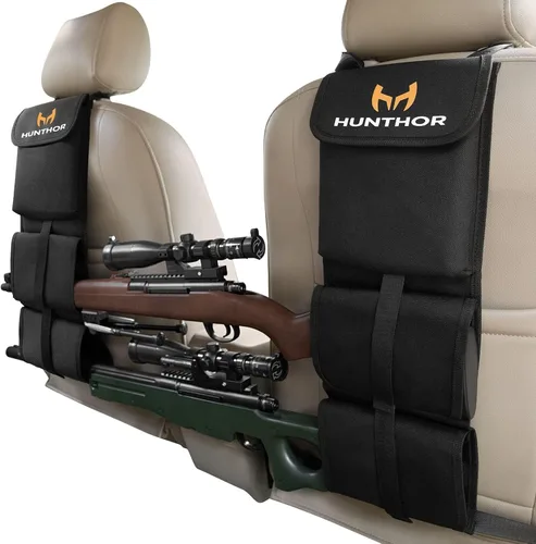Soporte para pistola en camiones (un par), almacenamiento ajustable para pistolas en el asiento trasero 900D, soporte para rifles automotrices