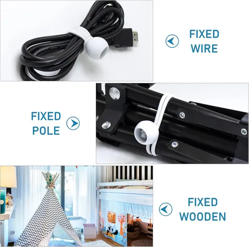 Miniatura 7 de 100 bolas elásticas de 6 pulgadas, lona blanca con bolas, lona resistente para camping, refugio, carga, postes de tienda de campaña, resistentes a