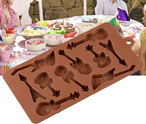 Miniatura 9 de Cabilock Moldes de guitarra para pasteles de chocolate, moldes para hornear, moldes de chocolate, moldes de chocolate, moldes para bajos, moldes