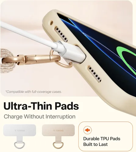 Miniatura 7 de TORRAS Freedom - Correa cruzada para teléfono, correa ajustable y ligera con 2 pestañas para iPhone 17 Pro, diseño ergonómico de hombro para todos