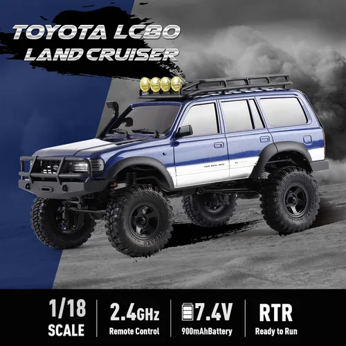 Miniatura 2 de EAZYRC FMS Fcx18 1/18 Land Cruiser 80 Toyota RC Rock Crawler RTR 4x4 todoterreno impermeable de grado hobby RC Trucks para todos los terrenos