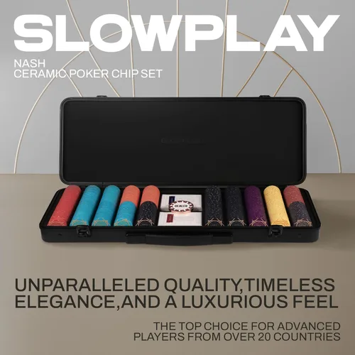 Miniatura 2 de SLOWPLAY Nash - Juego de fichas de póquer de cerámica para Texas Hold'em, 300 unidades [fichas en blanco], 1.49 pulgadas y 0.35 onzas cada una. 300