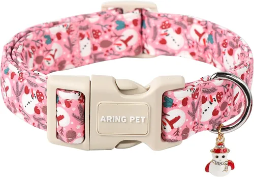Miniatura 24 de Aring Pet Collar navideño para perro, lindo, ajustable, de algodón, para cachorros, perros pequeños, medianos y grandes, con copos de nieve, rojo Z