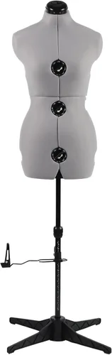 Miniatura 9 de Formas de Vestido para Costura, Maniquí Femenino Beige Talla Ajustable 6-14, Cuerpo de Modelo Pinchable con 13 Diales y Guía de Dobladillo de 360