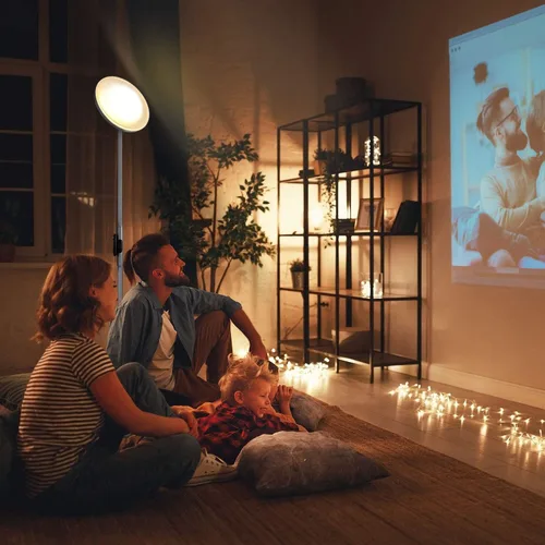 Miniatura 4 de JOOFO Lámpara de pie, 30 W/2400 lm, luz LED cielo, moderna, 3 temperaturas de color, súper brillante, luz de poste alto con control remoto y táctil