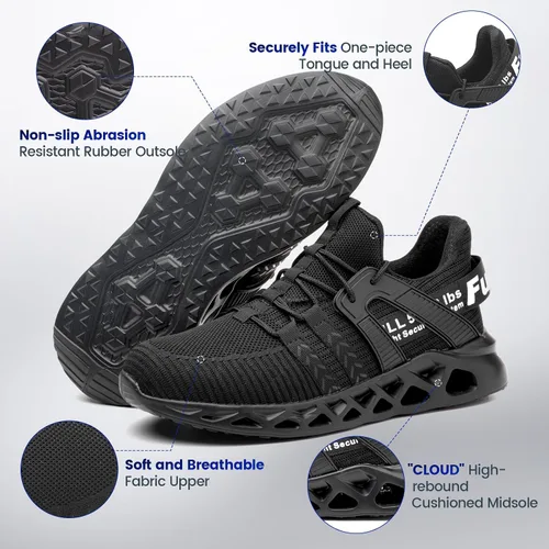 Miniatura 53 de Furuian - Tenis con punta de acero para hombres y mujeres, zapatos de seguridad ligeros, cómodos, a prueba de pinchazos, zapatos de trabajo