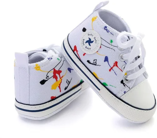 Miniatura 76 de Zapatos deportivos de lona de lona para bebés y niñas, suela antideslizante suave, suela antideslizante