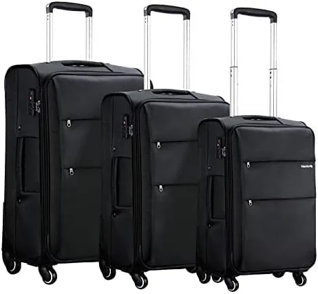 Hanke Juegos de equipaje de 16202428 pulgadas, equipaje de mano expandible de lado suave, equipaje facturado, maleta grande con cerradura, equipaje