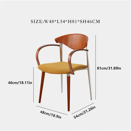 Miniatura 3 de sillas de comedor Wooden Dining Chairs, Mid-Century Modern Kitchen Chair with Curved Backrest and Metal Legs, Living Room Modern Kitchen(Blue)