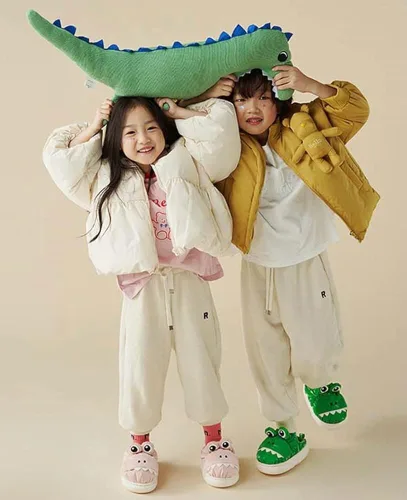 Miniatura 2 de Lindas pantuflas de cocodrilo para niños, cálidas, sin cordones, para invierno, interiores, exteriores, para niños, niñas, zapatos antideslizantes