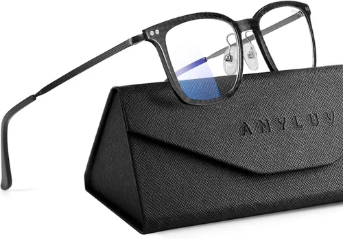 Miniatura 22 de ANYLUV Gafas de luz azul para hombre Gafas de bloqueo de luz azul: gafas ligeras de luz azul de fibra de carbono antifatiga regalo
