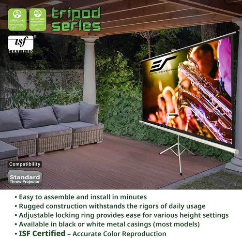 Miniatura 2 de Elite Screens Tripod Series - Pantalla de proyección ajustable, relación de aspecto múltiple, portátil, para uso en interiores y exteriores, serie