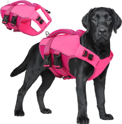 Miniatura 27 de ASENKU Chaleco salvavidas para perros, chaleco de natación para perros de alta flotación con asas de rescate para perros pequeños, medianos