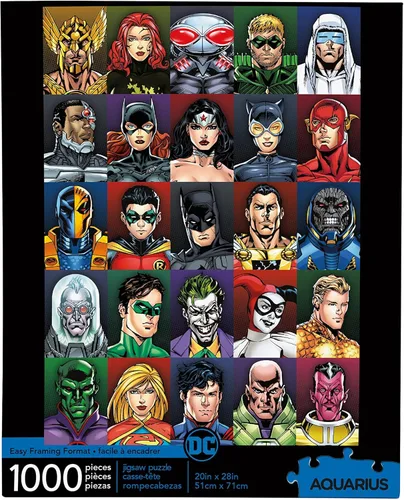 AQUARIUS DC Comics Puzzle Retro Cast (rompecabezas de 1000 piezas) – Mercancía y coleccionables con licencia oficial de DC Comics – Sin