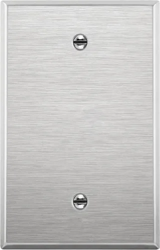 LIDER Placa de pared de metal en blanco, cubierta de salida de acero inoxidable, resistente a la corrosión, tamaño mediano de 1 cuadrilla, 4.88 x