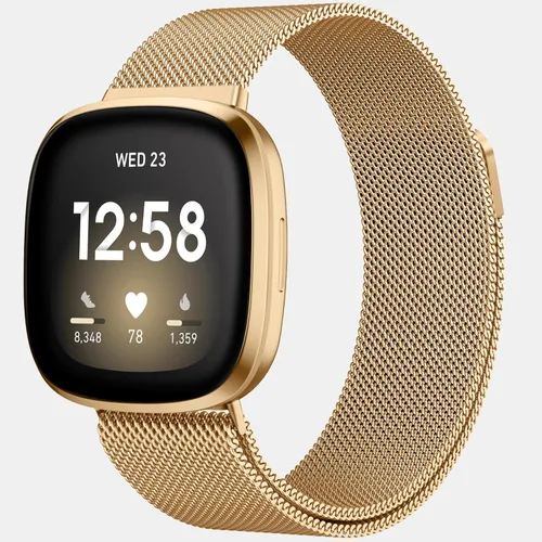 Miniatura 11 de Compatible con Correas Fitbit Sense Versa 4 Sense 2 y Versa 3 para Hombres Mujeres, Correa de Reemplazo de Malla Metálica Transpirable de Acero