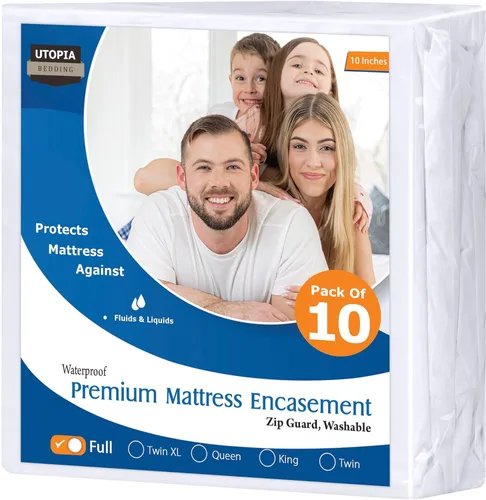 Miniatura 19 de Utopia Bedding Funda de colchón impermeable de alta calidad, protector de colchón con cremallera individual XL, 8 pulgadas de profundidad, a prueba