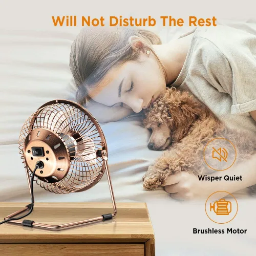 Miniatura 4 de EasyAcc Ventilador de escritorio USB de 6 pulgadas, rotación de 360°, pequeño y silencioso, potente flujo de aire portátil fuerte, mini ventilador