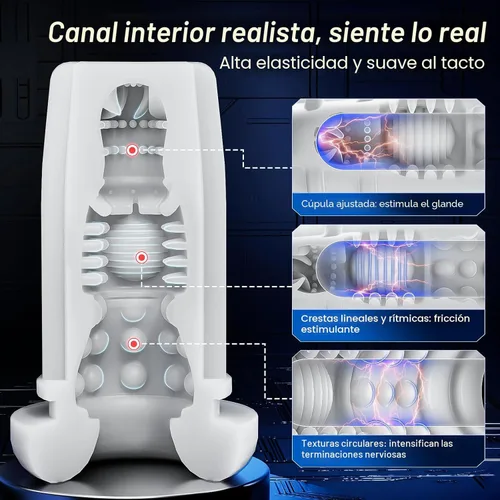 Miniatura 9 de Uoffile Juguetes sexuales para hombres, masturbador masculino, coño de bolsillo con aplicación AI con 8 juguetes sexuales para hombres, juguetes