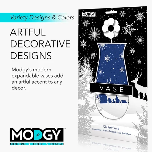 Miniatura 5 de MODGY Florero expandible, plástico decorativo moderno plegable impreso jarrones para centros de mesa para bodas, mesa de comedor, decoración