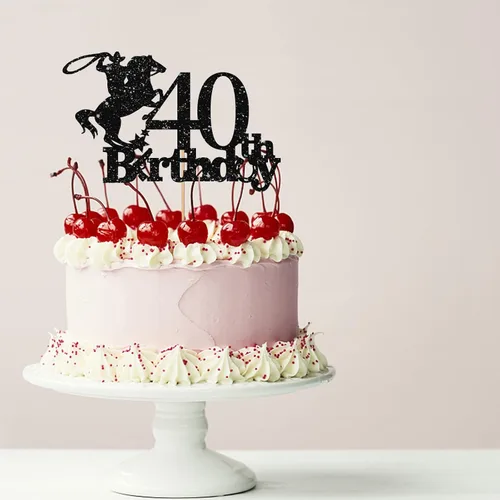 Miniatura 5 de Cowboy - Decoración para pastel de cumpleaños 40 para hombres, decoración de pastel de cumpleaños 40 para hombres, decoración de pastel