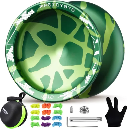 Miniatura 10 de MAGICYOYO V10 Yoyo de dedo giratorio profesional de metal Yoyo de doble propósito sensible y no sensible con estuche de almacenamiento + guante