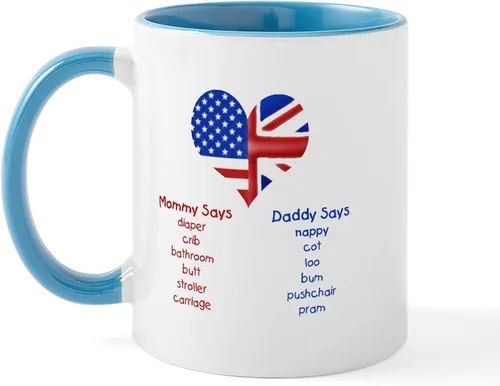 Miniatura 24 de CafePress British American Translations Taza de café de cerámica (11 oz)