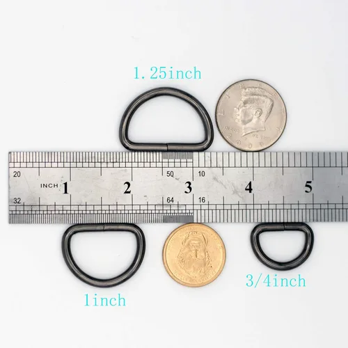 Miniatura 4 de JWBIZ Paquete de 50 anillos en D de metal resistentes extra gruesos de 0.150 in de grosor para coser llaveros, cinturones y correa de perro