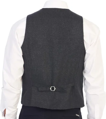 Miniatura 73 de Gioberti Chaleco de tweed formal de 6 botones para hombres