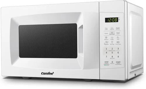 Miniatura 9 de COMFEE' Horno de microondas pequeño retro con tamaño compacto, 9 menús preestablecidos, plato giratorio con memoria de posición, función