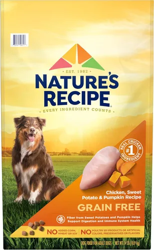 Miniatura 11 de Nature′s Recipe Alimento seco para perros con receta de pollo, batata y calabaza sin granos, bolsa de 4 libras