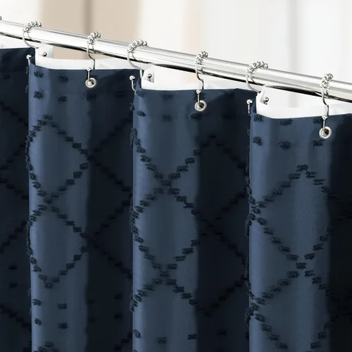 Miniatura 16 de Dynamene Cortina de ducha de tela de 36 x 72 pulgadas, diseño bohemio, geométrico, a rayas, para baño, juego de cortina de ducha estrecha gruesa