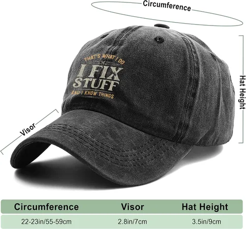 Miniatura 2 de I Fix Things Hat, I Fix Stuff and Know Things Sombrero para hombres, Thats What I Do I Fix Stuff Hat, Hat I Fix Stuff 8 (negro)