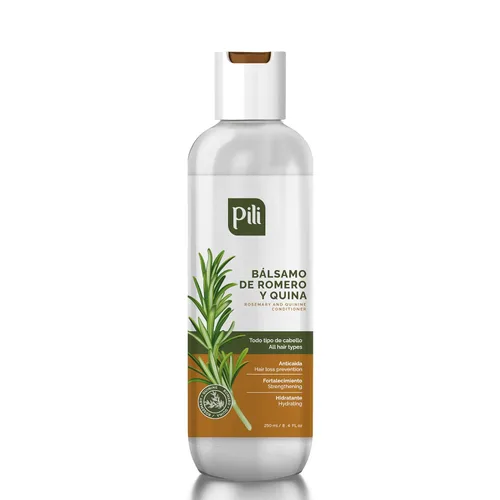 Pili Natural Acondicionador Romero y Quinina - Romero y Quina Balsamo - Fortalece los folículos pilosos, previene la caída del cabello y ayuda a