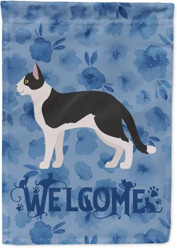 Miniatura 126 de Caroline's Treasures CK4813CHF - Bandera de bienvenida con gato abisinio azul, manga grande, para porche, para colgar en la pared, poliéster
