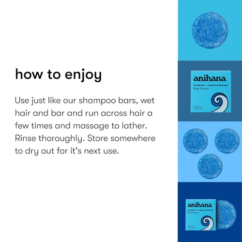 Miniatura 4 de ANIHANA Barra de champú y acondicionador para cabello normal normal, limpio, purificador, natural, aspecto y brillo saludables, sin parabenos