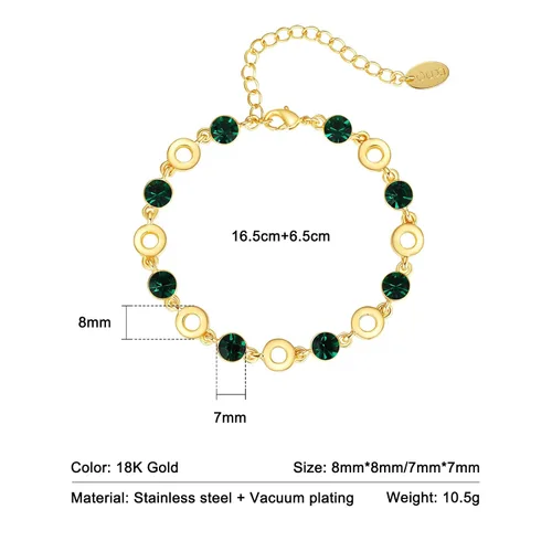 Miniatura 7 de Light Pink Crystal Bracelets for Women Trendy, OUXi 18K Rose Gold Plated Cubic Zirconia Wedding Tennies Jewelry Bracelets, Dainty Birthstone Hand