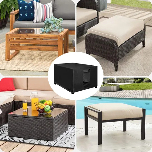 Miniatura 7 de OutdoorLines Fundas Impermeables para Otomanas de Patio Exterior - Cubierta Rectangular a Prueba de UV para Mesa Lateral de Patio Resistente al