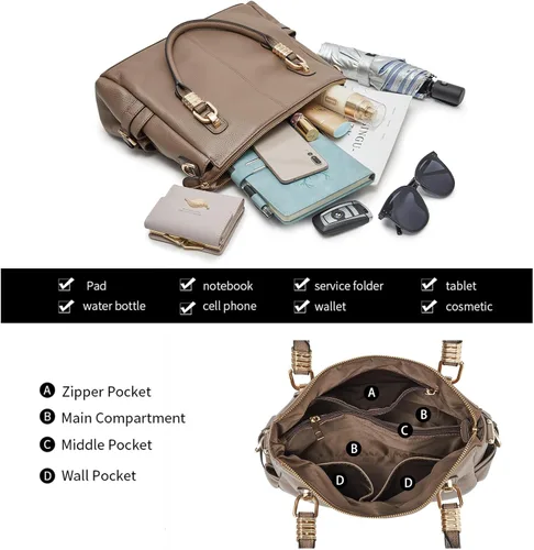 Miniatura 32 de Kattee Cartera bandolera estilo urbano de cuero para mujer