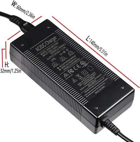 Miniatura 3 de Adaptador de corriente de 42 V 2 A con certificación UL, conector en línea de 3 clavijas para Pocket Mod, Dirt Quad, y Sports Mod Plus, cargador