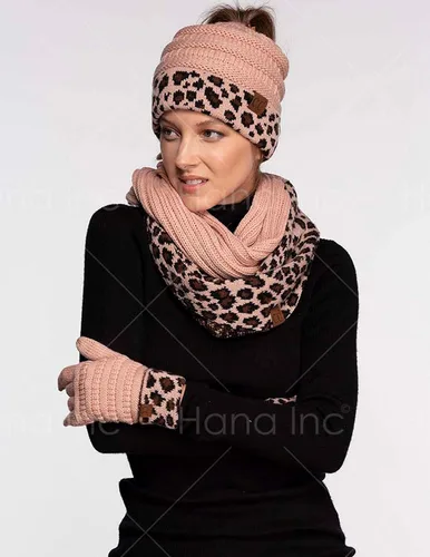 Miniatura 6 de ScarvesMe Juego de 3 bufandas y guantes para mujer, diseño de cola de caballo