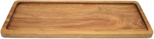 Miniatura 4 de 1 paquete de bandejas de madera de acacia (14 x 5.5 pulgadas) – Platos rectangulares para decoración del hogar y alimentos, incluyendo verduras