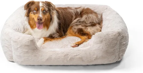 Miniatura 13 de Best Friends by Sheri Lux Lounge Bed - Cama calmante de piel sintética para perro, gris, mediano, 30 x 20 pulgadas