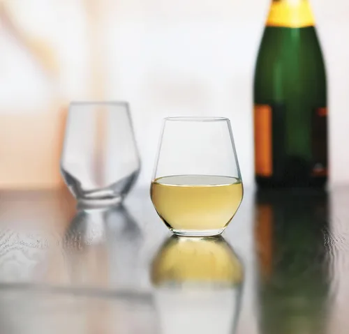 Miniatura 3 de Circleware Vasos básicos de vino blanco y rojo sin tallo, juego de 4, 16 onzas, cristalería de edición limitada