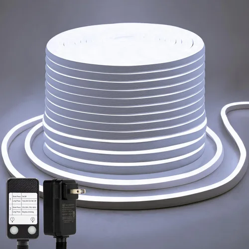 Miniatura 11 de DBFAIRY Luz de Cuerda de Neón Inteligente, 16.4 Pies Luces de Cuerda de Neón RGB que Cambian de Color IC con Aplicación Remota Sincronización